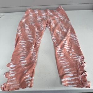 Mixit Peach and White Tie-Dye Leggings